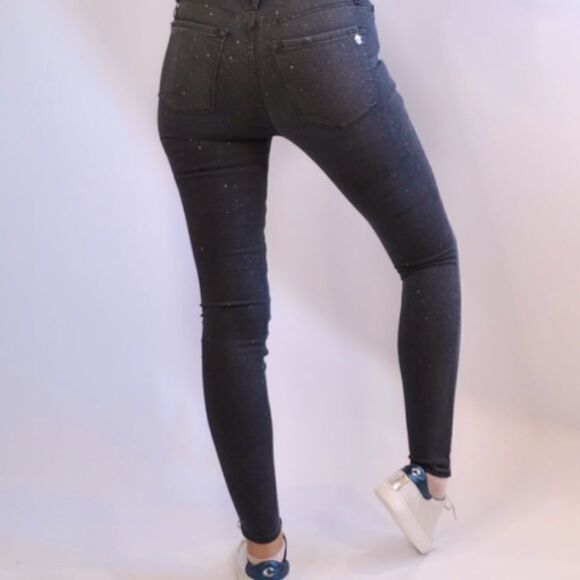 🌷 Black Orchid 🌷 Black & Gold Glitter Gisele Skinny Jeans - Picture 8 of 13